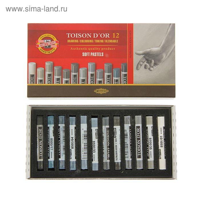 Пастель сухая художественная 12 цветов Soft Koh-I-Noor TOISON D`OR 8522, градация серого
Пастель сухая художественная 12 цветов Soft Koh-I-Noor TOISON D`OR 8522, градация серого