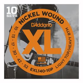 Струны для электрогитары D'Addario EXL140-10P Nickel Wound, Light Top/Heavy Bottom, 10-52
Струны для электрогитары D'Addario EXL140-10P Nickel Wound, Light Top/Heavy Bottom, 10-52