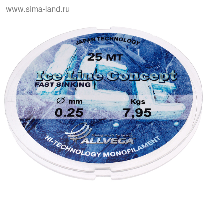 Леска монофильная ALLVEGA Ice Line Concept, диаметр 0.25 мм, тест 7.95 кг, 25 м, прозрачная
Леска монофильная ALLVEGA Ice Line Concept, диаметр 0.25 мм, тест 7.95 кг, 25 м, прозрачная