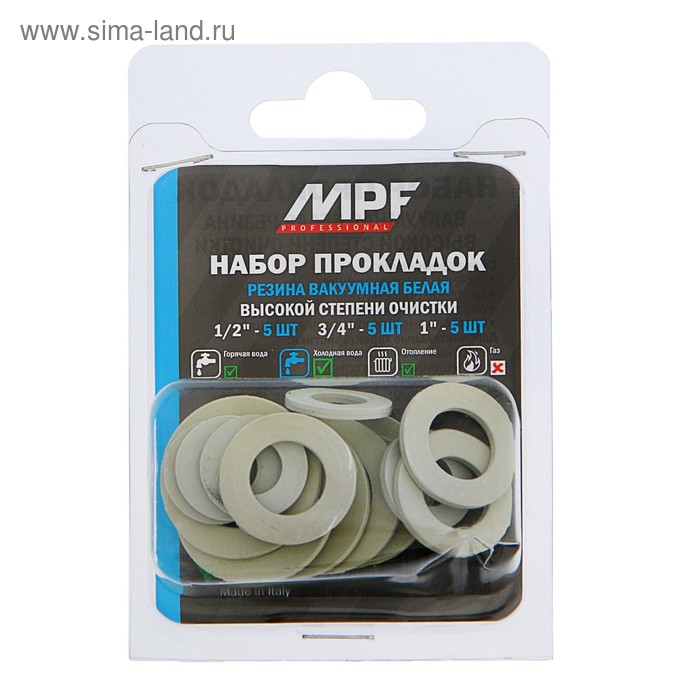 Прокладка резиновая Masterprof ИС.131222, 1/2", 3/4", 1", набор 15 шт., белая
Прокладка резиновая Masterprof ИС.131222, 1/2", 3/4", 1", набор 15 шт., белая