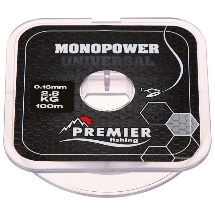 Леска Preмier fishing MONOPOWER Universal, диаметр 0.16 мм, тест 2.8 кг, 100 м, прозрачная
Леска Preмier fishing MONOPOWER Universal, диаметр 0.16 мм, тест 2.8 кг, 100 м, прозрачная