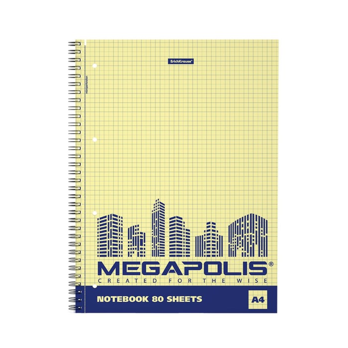 Тетрадь А4 на спирали, 80 листов в клетку, ErichKrause Megapolis Yellow Concept, обложка мелованный картон, жёлтый внутренний блок
Тетрадь А4 на спирали, 80 листов в клетку, ErichKrause Megapolis Yellow Concept, обложка мелованный картон, жёлтый внутренний блок
