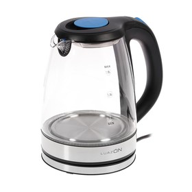Чайник электрический LuazON LSK-1802, стекло, 1.8 л, 1500 Вт, подсветка, чёрно-синий
Чайник электрический LuazON LSK-1802, стекло, 1.8 л, 1500 Вт, подсветка, чёрно-синий