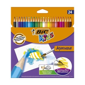 Карандаши акварельные 24 цвета, BIC Aquacouleur, детские, шестигранные, деревянные, премиум с кисточкой
Карандаши акварельные 24 цвета, BIC Aquacouleur, детские, шестигранные, деревянные, премиум с кисточкой