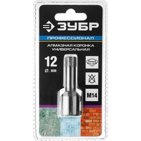 Коронка алмазная ЗУБР 29865-12-M14, высокоскоростная для УШМ, по керамограниту d 14 мм
Коронка алмазная ЗУБР 29865-12-M14, высокоскоростная для УШМ, по керамограниту d 14 мм