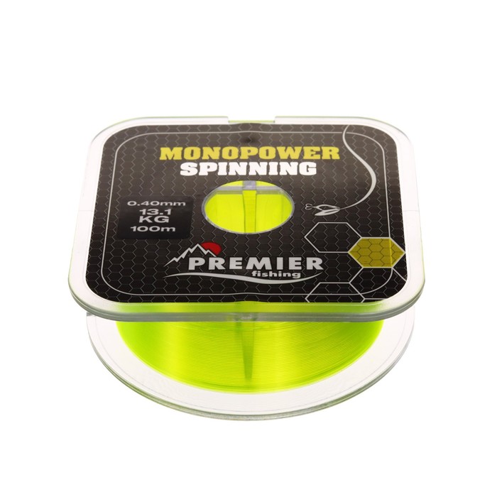 Леска Preмier fishing MONOPOWER SPINNING, диаметр 0.4 мм, тест 13.1 кг, 100 м, флуоресцентная желтая
Леска Preмier fishing MONOPOWER SPINNING, диаметр 0.4 мм, тест 13.1 кг, 100 м, флуоресцентная желтая