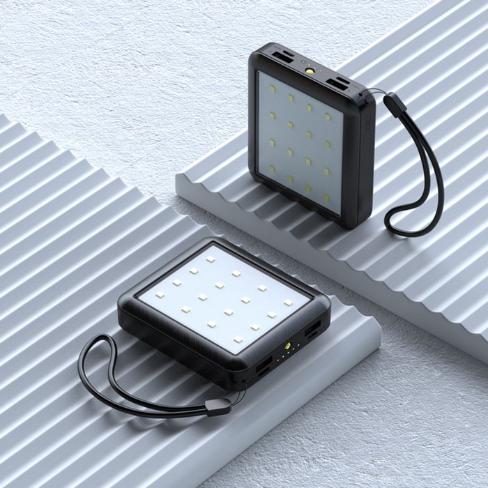 Внешний аккумулятор 484, 10000 мАч, кабели Type-C/Lightning/MicroUSB, фонарь, чёрный
Внешний аккумулятор 484, 10000 мАч, кабели Type-C/Lightning/MicroUSB, фонарь, чёрный
