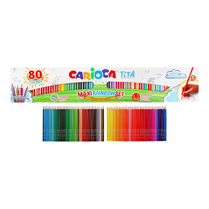Карандаши 80 цветов, Carioca "Tita", дерево, шестигранные, грифель 3 мм, яркие, устойчивый к падениям
Карандаши 80 цветов, Carioca "Tita", дерево, шестигранные, грифель 3 мм, яркие, устойчивый к падениям