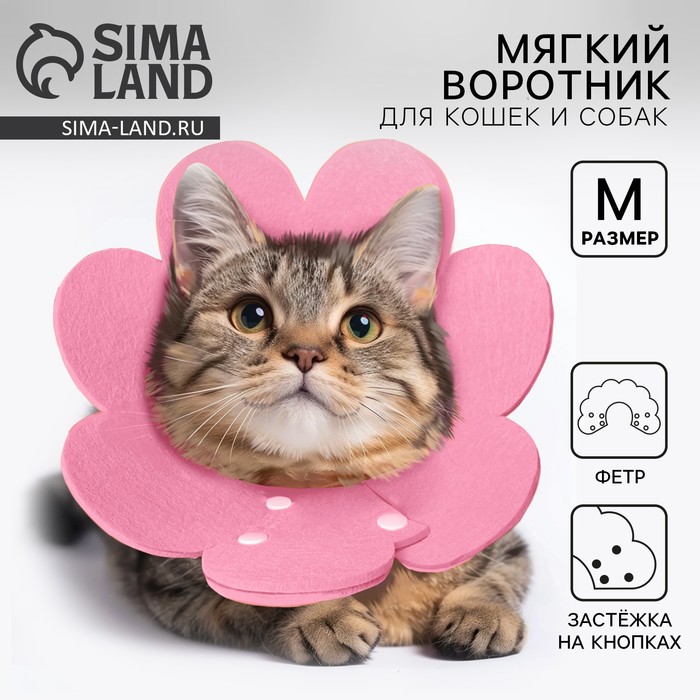 Ветеринарный защитный воротник для кошек и собак, розовый, размер M (обх. шеи 17-22,5 см)
Ветеринарный защитный воротник для кошек и собак, розовый, размер M (обх. шеи 17-22,5 см)
