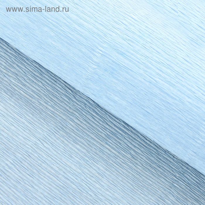 Бумага для упаковки и поделок, гофрированная, нежно-голубая, однотонная, двусторонняя, рулон 1 шт., 0,5 х 2,5 м - Фото 1