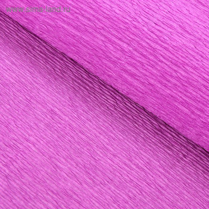 Бумага для упаковок и поделок, гофрированная, розовая, орхидея, однотонная, двусторонняя, рулон 1 шт., 50 см х 2,5 м - Фото 1