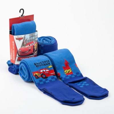 Колготки детские "Тачки: Быстрее молнии" рост 104-110 см, 80% хл.,15% п/а, 5% эл.