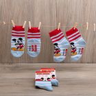 Носки детские "Микки Маус", полоска 12-14 см, 1-2 года, 80% хлопок, 17% полиамид, 3% эластан - Фото 1