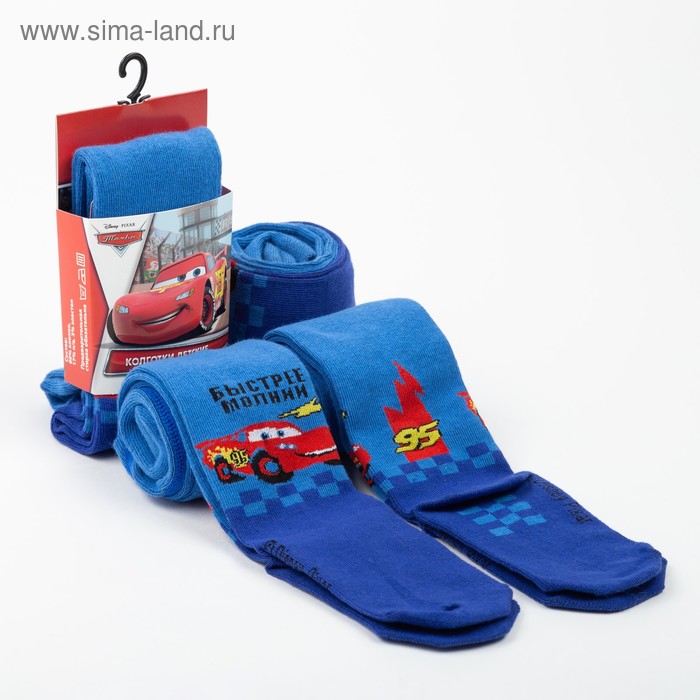 Колготки детские "Тачки: Быстрее молнии" рост 80-86 см, 80% хл.,15% п/а, 5% эл. - Фото 1