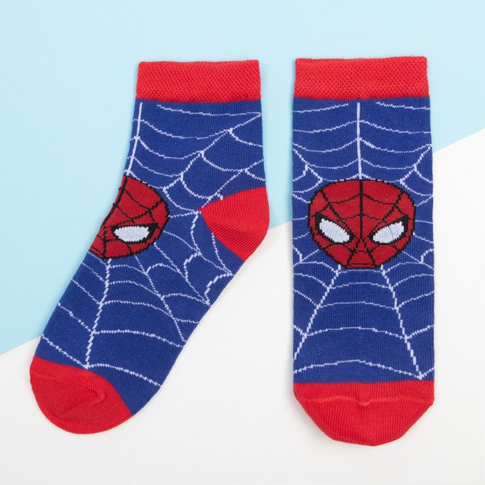 Носки детские "Человек-паук: Самый смелый", 12-14 см, 1-2 года, 80% хлопок, 17% полиамид, 3% эластан - Фото 1