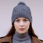 Шапка женская зимняя "НОЯ", размер 56-58, цвет серый 150922 - Фото 1