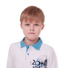 Рубашка-поло с дл.рукавом для мальчиков, рост 140 см (72), цвет белый CAJ 6087 - Фото 2