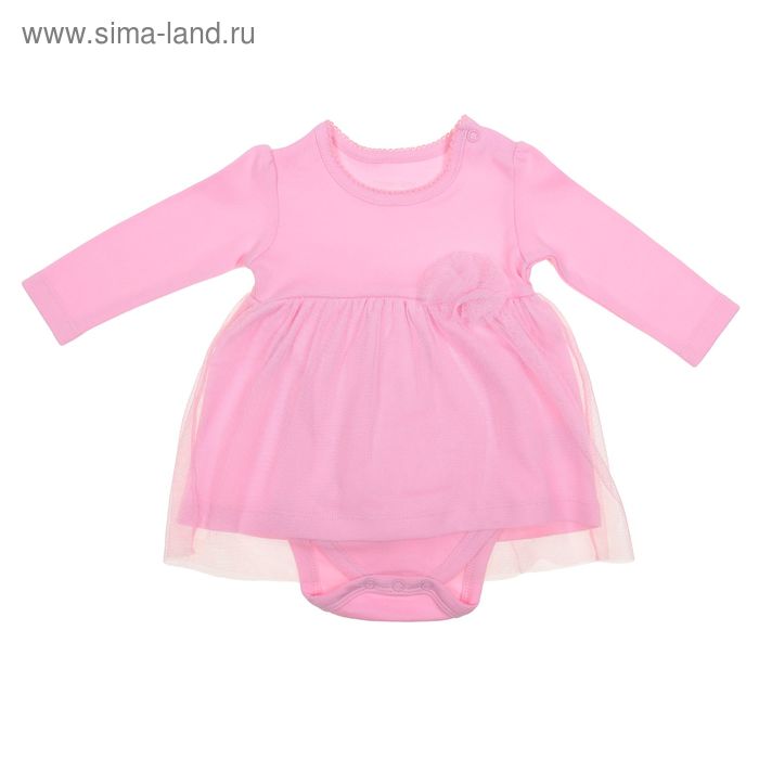 Платье-боди для девочки, рост 86 см (48), цвет розовый - Фото 1