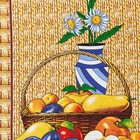 Полотенце кухонное "Collorista" Корзинка с фруктами (вид 2) 48*72±2, 100% хлопок, рогожка, 162 г/м2 - Фото 2