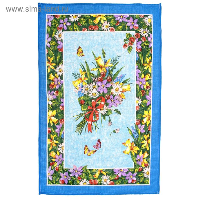 Полотенце кухонное "Collorista" Весенний аромат (вид 2) 48*72±2, 100% хлопок, рогожка, 162 г/м2 - Фото 1