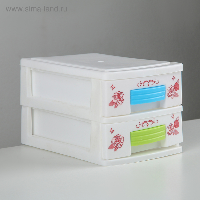 Мини - комод для мелочей 2 секции «Вязание», 12,5×9×8 см, цвет МИКС - Фото 1