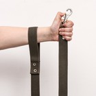 Брезентовый поводок, 5 м × 3.5 см, хаки, тёмно-зелёный - Фото 6