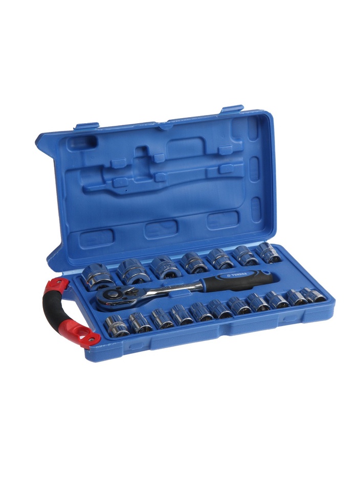 Набор инструментов в кейсе ТУНДРА, автомобильный, 1/2, 23 предмета