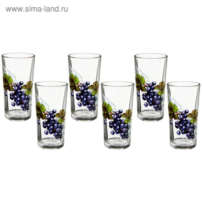 Набор стаканов 200 мл «Виноград», 6 шт - Фото 1