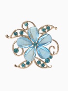 Брошь «Цветок Незабудка», голубая в золоте - Фото 1