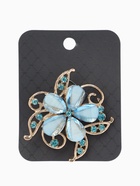 Брошь «Цветок Незабудка», голубая в золоте - Фото 4