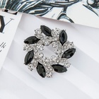 Брошь «Круг витой», цвет чёрно-белый в серебре - Фото 3