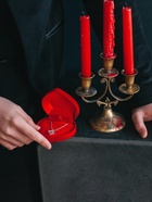 Футляр под набор украшений «Сердце», бархатный, 9×8.5 см, красный 1195295