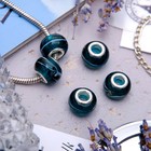 Бусинка «Шторм», цвет бело-морской в серебре - Фото 1