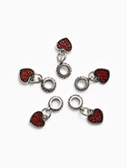 Шарм подвеска «Сердце», красный в серебре - Фото 3