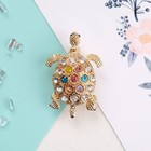 Брошь «Черепаха», цветная в золоте - Фото 2