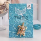 Брошь «Черепаха», цветная в золоте - Фото 3