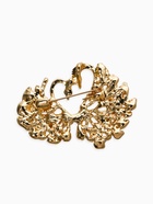 Брошь «Лебединая пара», белая в золоте - Фото 2