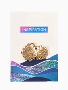 Брошь «Лебединая пара», белая в золоте - Фото 4