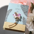 Брошь «Цветок» лилия, сиренево-белая в золоте - Фото 2