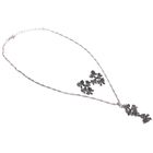Гарнитур 2 предмета: серьги, кулон "Бабочки", цвет серый в серебре, 45см - Фото 2