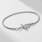 Браслет для шармов «Замочек», основа, цвет серебро, 20 см - Фото 1