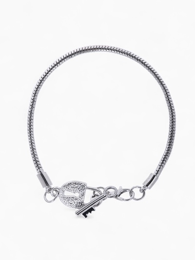 Браслет для шармов «Замочек», основа, цвет серебро, 20 см