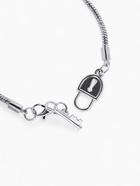 Браслет для шармов «Замочек», основа, цвет серебро, 20 см - Фото 2