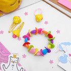 Комплект детский «Выбражулька» 4 предмета: 2 заколки, браслет, кольцо «Горошек», форма МИКС, цвет МИКС - фото 8267186