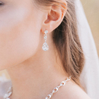 Набор 2 предмета: серьги, колье, цветок, белый в серебре, 45 см - Фото 6