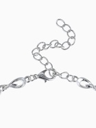 Набор 2 предмета: серьги, колье, цветок, белый в серебре, 45 см - Фото 6