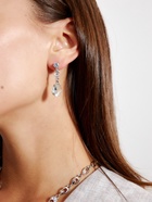 Набор 2 предмета: серьги, колье, цветок, белый в серебре, 45 см - Фото 2