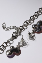 Набор 2 предмета: серьги, колье «Листочки», цвет розовый в серебре, 40 см - Фото 3