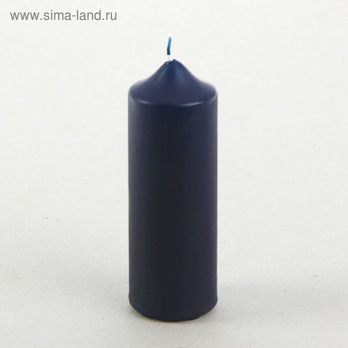 Свеча классическая 5х15 см, синяя - Фото 1