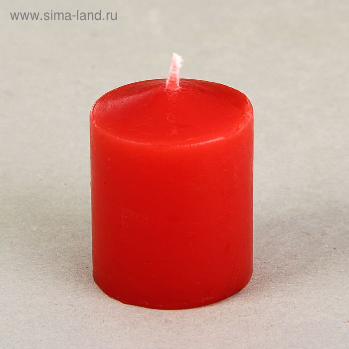 Свеча классическая 4х5 см, красная - Фото 1